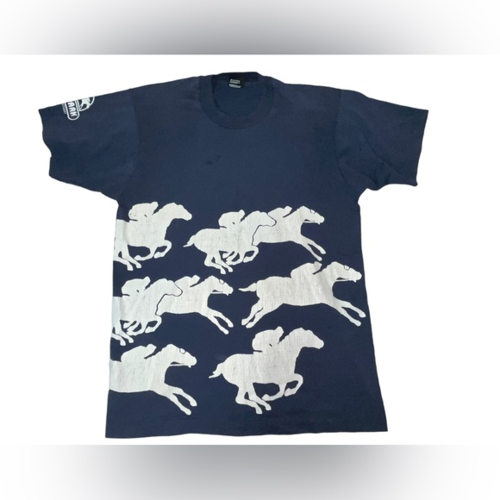 Vintage single stitch Ellis park horse t shirt size L‎ made in USA